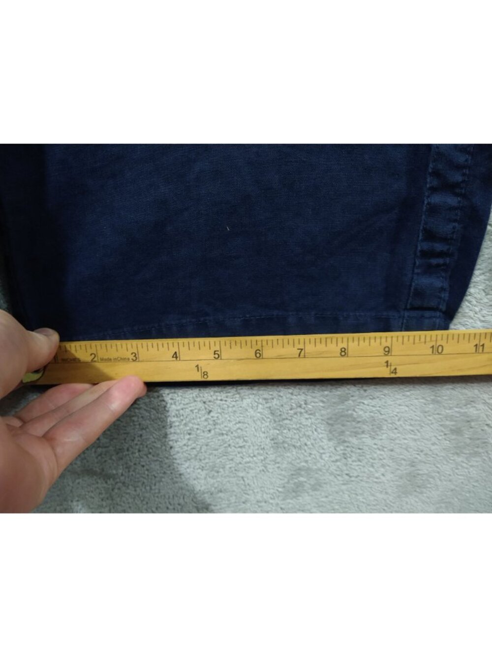 Athleta Cabo Pants Womens 14 Navy Blue Linen Wide Leg Pull On Mid Rise Beachy - Picture 6 of 10